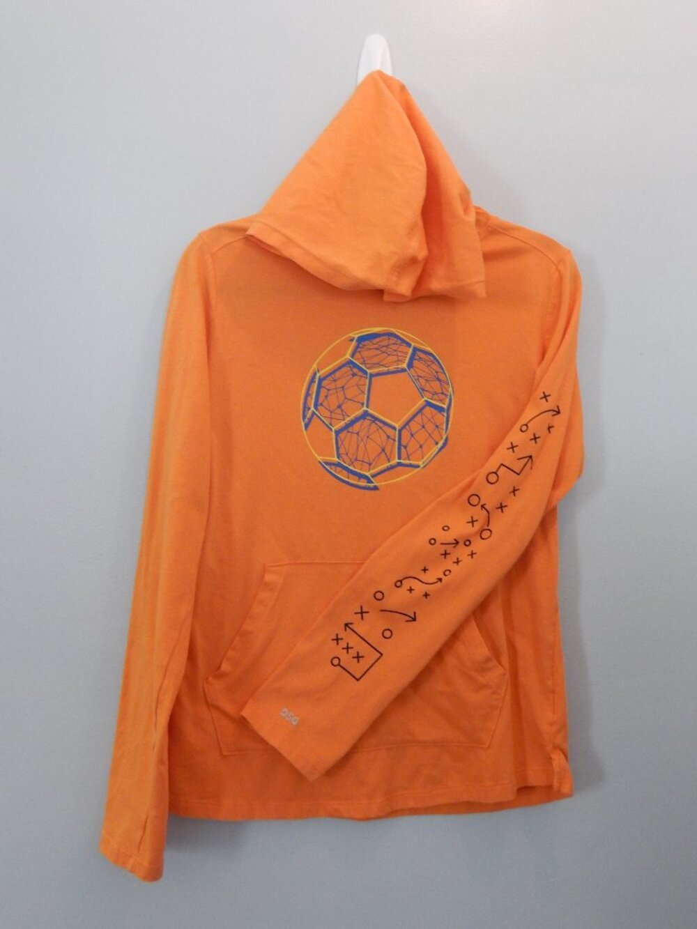 DSG Boys Long Sleeve Hooded Orange Tee XL
